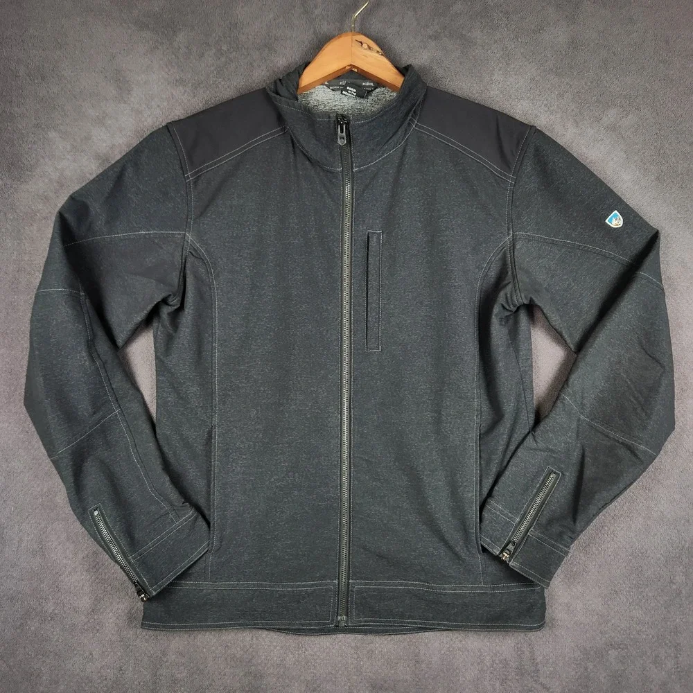 Kuhl Klash Jacket Mens Medium Dark Gray Full Zip Stretch Soft Shell Performance
